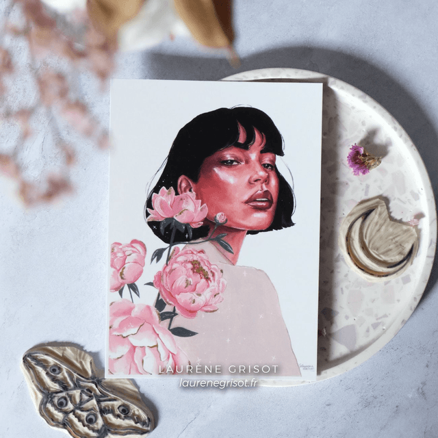 Flower woman (peonies)