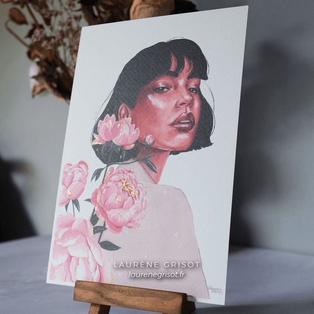 Flower woman (peonies)